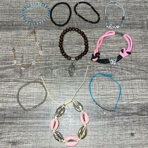 Pink and Gold Shell Bracelet